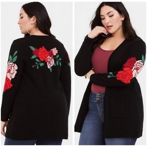 Torrid Black Rose Cardigan